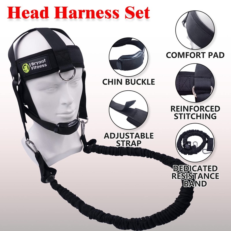 J Bryant Adjustable Neck Harness Head Strap for Weight Lifting