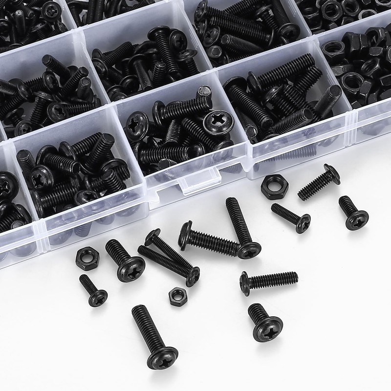 M3 M4 M5 Screws Set, 480 Pieces Pan Head Screws