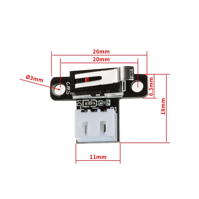 6 interruptores de límite micro con cable de 3 pines
