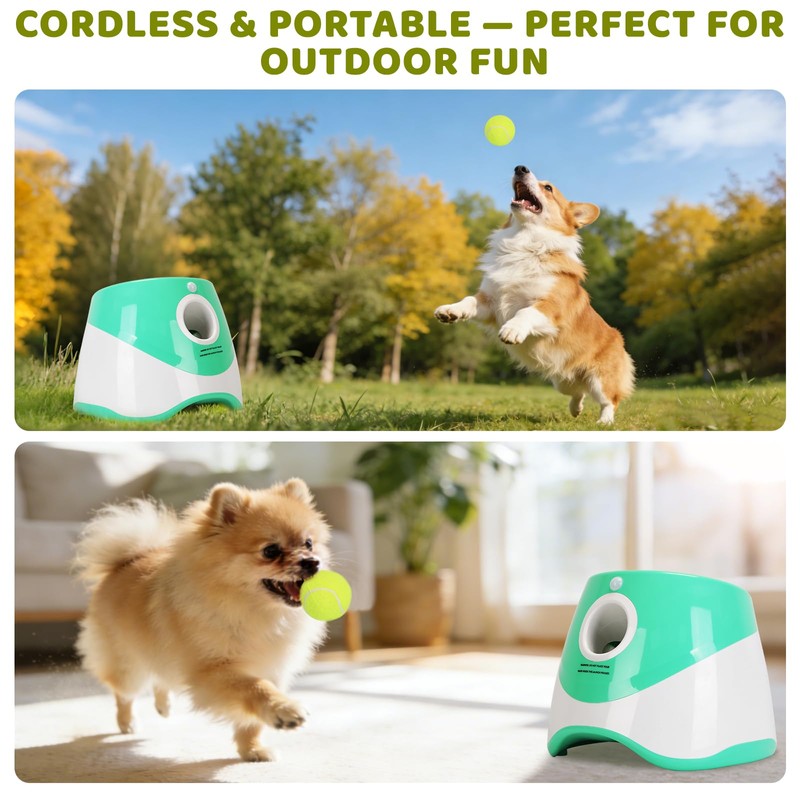 Automatic Ball Launcher for Dogs, Interactive Dog Ball Thrower with
