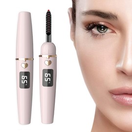 ZAPAL Heated Eyelash Curler, Rechargeable Heated lash Curler, Intelligent Power Off Electric Eyelash Curler Heated Quickly 24 Hs Lasting Natural Makeup for Woman -Petal Pink/Gold