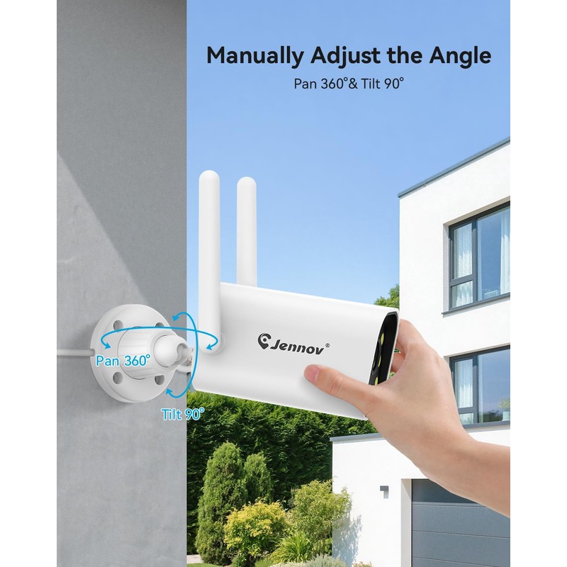 Jennov 5MP Outdoor WiFi Surveillance Camera, Additional Camera, 120° Wide