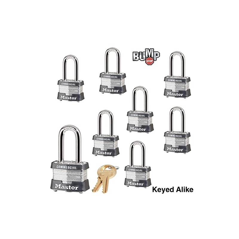 Master Lock - Keyed Alike Locks 3NKALF-8 w/BumpStop Technologiy