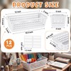 Domensi 12 Pcs Slim Plastic Storage Baskets for Organizing Back