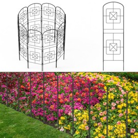 Skcoipsra Decorative Garden Fence 10 Pack, 38in(H) x 10.5ft(L) Animal Barrier Fence, Rustproof Metal Fencing for Yard, Dog Rabbits Wire Section Garden Edging Border for Yard Patio, Arched