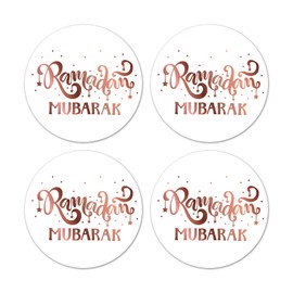 SWSATYW 96PCS Glitter Rose Gold Ramadan Mubarak Stickers Eid Party Supplies Islamic Muslim Ramadan Party Decorations