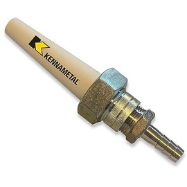 Type 1 Ceramic Sandblaster Nozzle with 1/2" Barbed Fitting for Sandblast Hose: Kennametal C1 (3/8" ID) Nozzle Tip, Steel Holder with Hose Connect- Long-Lasting Professional Abrasive Blasting Nozzle