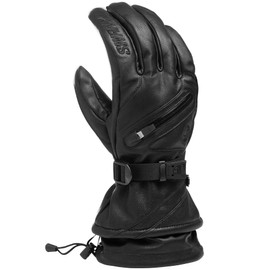 Swany Men's X-Cell 2.1 Sports Moisture-Wicking Quick-Drying Warm Durable Flexible Leather Winter Gloves, Black, Medium