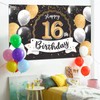 Nelbiirth Happy 16th Birthday Black & Gold Large Photo Banner