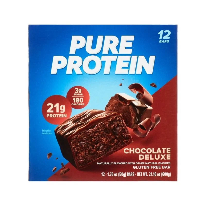 Pure Protein Bar, Chocolate Deluxe, 21g Protein, Gluten Free, 1.76