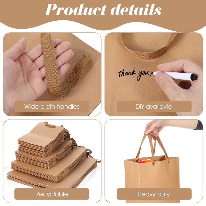 Meyeyaia 40 Pack Paper Gift Bags, Goodie Bags with Handles,