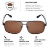 Xagger Polarized Brow Bar Square Aviator Sunglasses for Men Retro