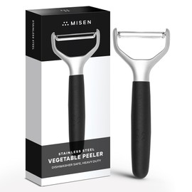 Misen Stainless Steel Vegetable Peeler - Dishwasher Safe Y Peeler - Easy to Use with Potatoes, Cabbage, Carrots, and More - Progessional Grade Kitchen Tool - Black