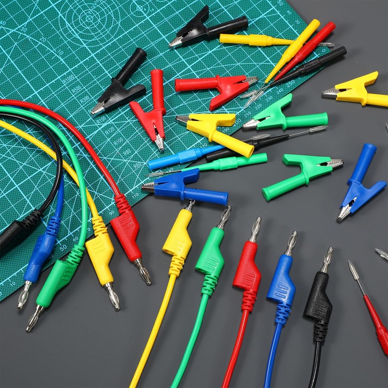 TEHAUX Banana Plug Test Leads Kit, Multimeter Test Lead Stackable
