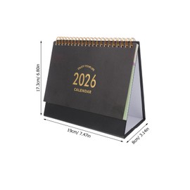 SHINEOFI 2025-2026 Small Desk Calendar – Flip Desktop Monthly Planner Standing Table Calendar Thick Paper Organizer for Home Office - Black