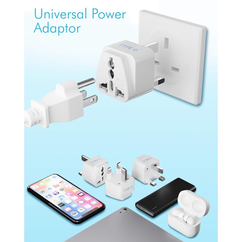 Ceptics UK, Hong Kong, Ireland, UAE Travel Plug Adapter (Type
