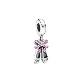 Charm de plata 925, Abalorio, Dije colgante, Colgante de ballet, Accesorios de joyeria