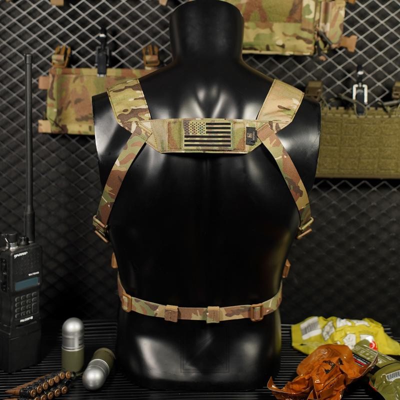 Krydex Tactical Chest Rig Padded Shoulder Strap Laser Cut H-Harness