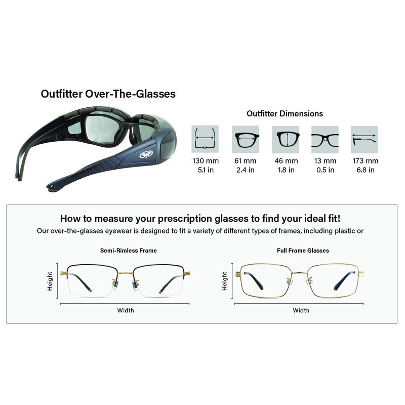 Outfiter Motorcycle Safety Sunglasses Fits Over Glasses Yellow Lenses Meets