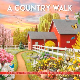 A Country Walk | 2026 12 x 24 Inch (Hanging) Monthly Square Wall Calendar | Featuring the Artwork of Alan Giana | Hopper Studios | Rural Country Art