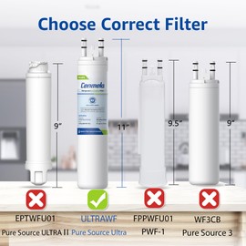 Compatible with Frigidaire ULTRAWF, Pure Source Ultra, Kenmore 9999, 469999, 46-9999, A0094E28261, Height 11 inches, Pack of 3