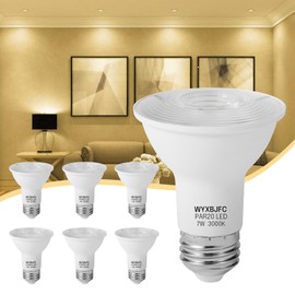 WYXBJFC Par20 LED Bulbs 7w (Equivalent 50w), 6 Pack Dimmable Led Flood Light Bulbs, 3000k Warm White 500 Lumens, E26 Base Recessed Led Spot Lights Indoor for Range Hood Light Bulbs, Track Light Bulbs