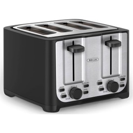 BELLA 4-Slice Toaster - Auto Shut Off, Extra Wide Slots, Removable Crumb Tray