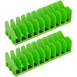 Eikovia 2 Pack Pliers Organizer Storage Rack, Plier Organizer for Toolbox, 20 Slots Tool Boxes Drawer Storage for Cutters Tools with Non-Slip Rubber Base,Green