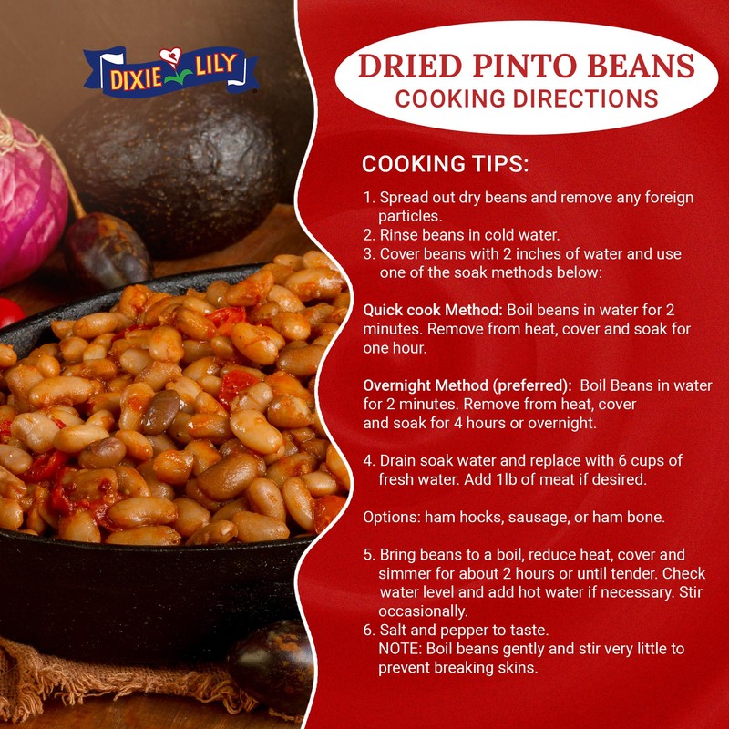 Dixie Lily Pinto Beans - Dried Beans, For Soups, Stews