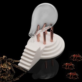 Spider Ant Water Feeder, Creative Altar Shape 3D Printed Waterer with Glass Drip Bottle, Safe Drinking Bowl for Tarantula, Ant, Small Insect Reptile Terrarium (White)