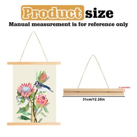 Delamiya Pack of 3 A3 Wooden Poster Strips, 31 cm Magnetic Picture Strip, Poster Hanger, Poster Rail, Picture Rail, Poster Hanger for Posters, Picture Frames, Artwork, Photos, Prints