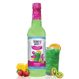 Jordan's Skinny Mixes Sugar Free Syrup, Tropigal Flavor, Tropical Fruit Flavored Water Enhancer, Drink Mix for Ice Tea, Lemonade & More, Zero Calorie Flavoring, Keto Friendly, 25.4 Fl Oz, 1 Pack