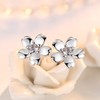 Zhang Trading White Gold Plated Peach Blossom Small Stud Earring
