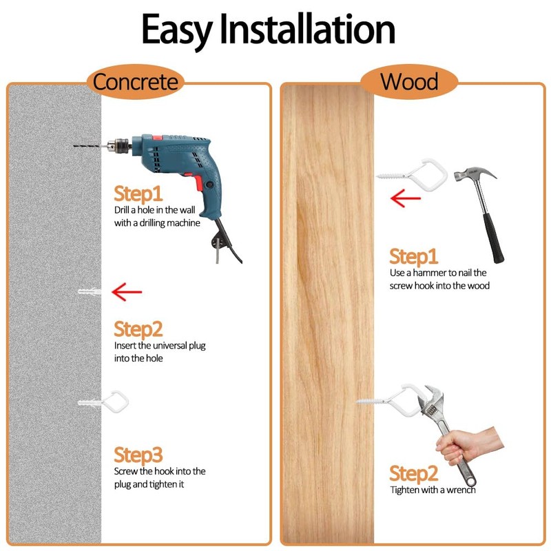 Screw Hooks, 20 Pieces White Screw Hooks, Ceiling Hooks, Wall