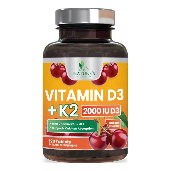 Nature's Nutrition Vitamina K2 + D3 (120 Tabletas) Natures Nutrition Hecho E.u.