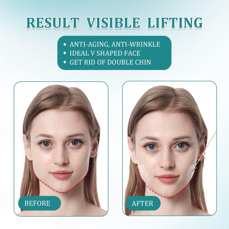 60 Pcs Invisible Face Lift Tape,Facelift Tape with 8 Lifting