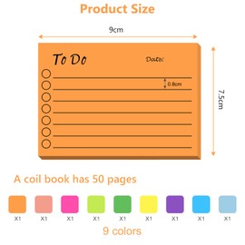 Vicloon Lined Sticky Notes, 450pcs to Do List Sticky Notes, 9 Pack Vertical Self Sticky Notes Pad Assorted Sticky Sticky Post Notes Removable for Office, Home, School, Meeting (9 Color)