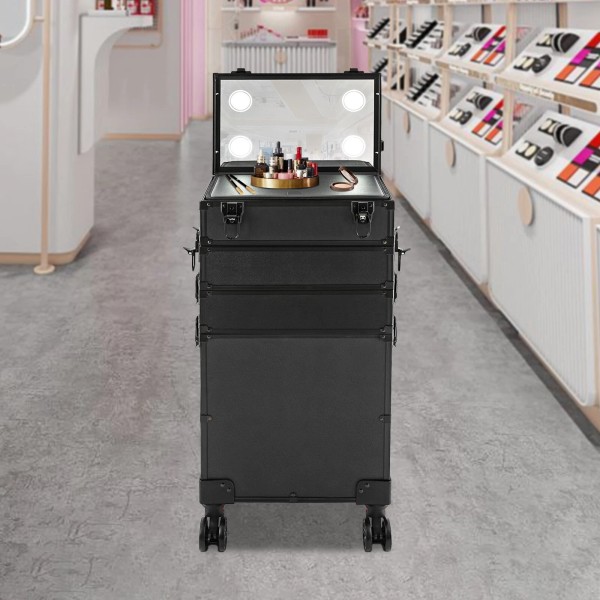 Unbranded 5 Tier Rolling Trolley Case Makeup Organizer Storage Compartment
