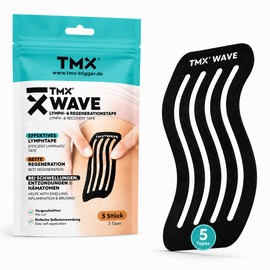 TMX® WAVE Pre-Cut Knee Tape - Regeneration Tape - Kinesio Tapes Knee to Support Lymphatic Flow, Regeneration & Swelling | Skin-friendly & Waterproof | Knee Tapes Pre-Cut Knee
