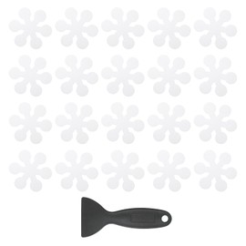 PATIKIL 20 Pcs Non Slip Bathtub Stickers, Anti Slip Shower Stickers with Scraper Bathroom Shower Floor Decals Snowflake Shape Cute Treads Tubs, Transparent