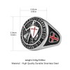 HZMAN Stainless Steel Knights Templar Ring for Men Boys Retro