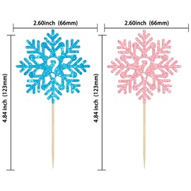 Gyufise 24 Pack Snowflake Question Mark Cupcake Toppers Glitter Winter Gender Reveal Cupcake Pick Decorations for Winter Snowflake Babyshower Christmas Party Decorations Winter Holiday Party Supplies