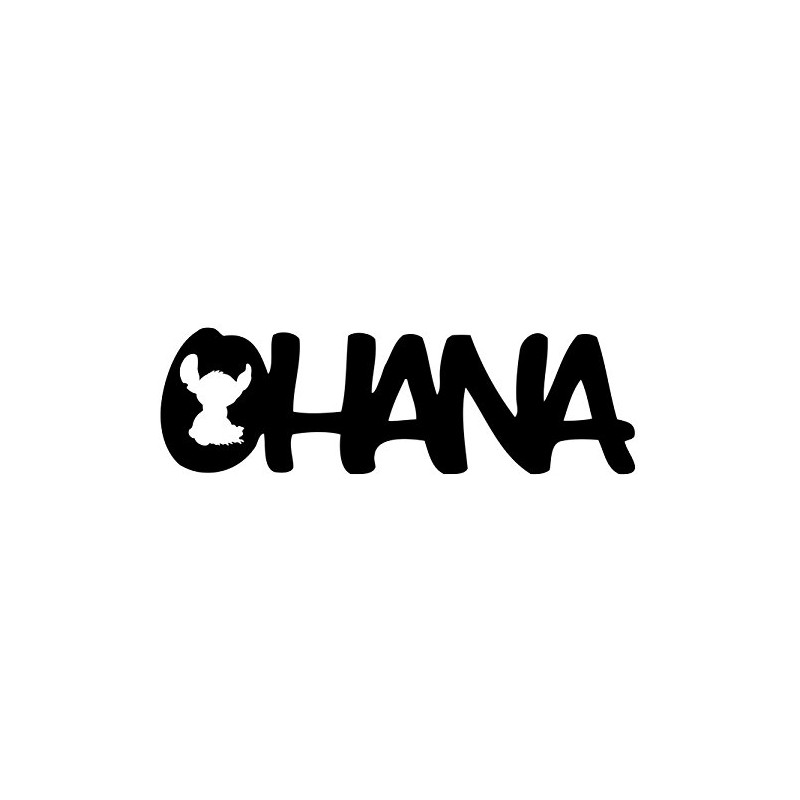 CMI Lilo and Stitch Inspired Ohana Family Decal Sticker (Black,