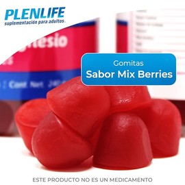 PLENLIFE Gomitas con magnesio sin azúcar sabor mix berries, 50 unidades