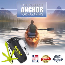 Best Marine and Outdoors Kayak Anchor, 3.5 Pound Anchor System Kit for Kayaks, Canoes, SUP Paddle Boards & Jet Skis, Fishing, Boating & Kayaking Accessories