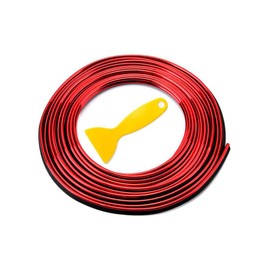ideamall Gap Insert Car Interior Molding 3mm Width Dress Up with Spatula for Installation (Length 10m, Red)