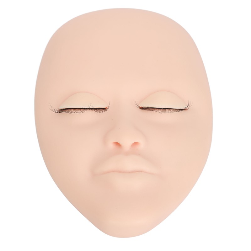 Eyelash Extension Mannequin Head with 6 Pair Replacement Eyelids Soft