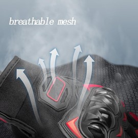 WEZCHUGHAOL Full Finger Motorcycle Gloves for Men and Women - Ideal for BMX, ATV, MTB Riding, Road Racing, Cycling, Climbing, and Motocross (red, M)