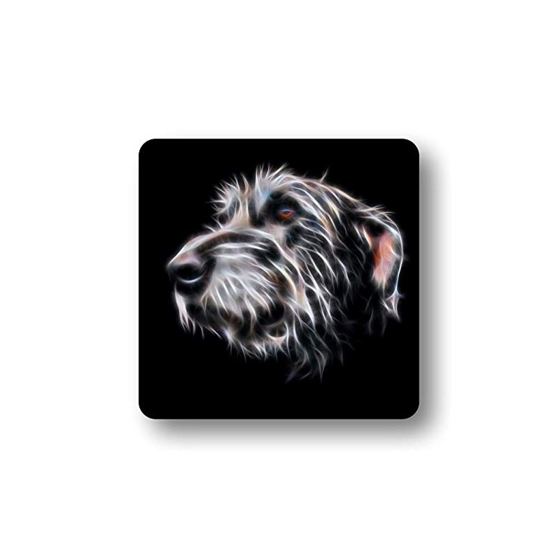 Fractal Artworks Irish Wolfhound Coaster with Fractal Art Design #1-3.