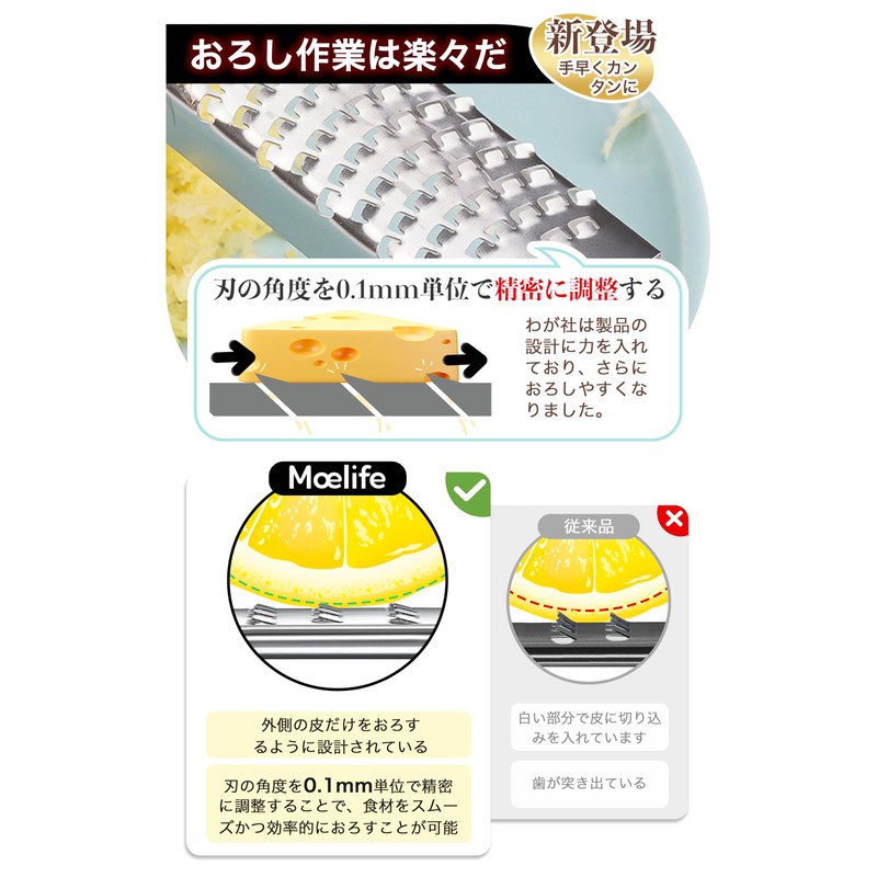 Grater Cheese Sharpener, Recommended by Professional Chefs, Angle Adjustment to
